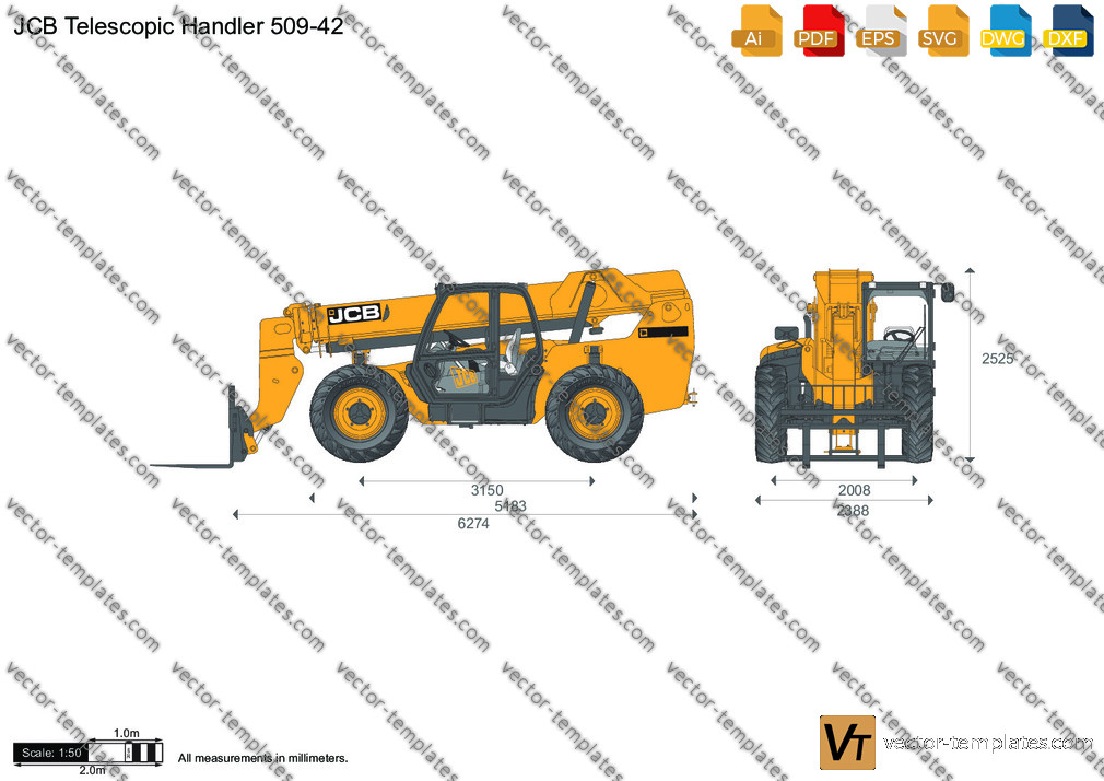 Templates Construction Equipment JCB JCB 50942 Telescopic Handler