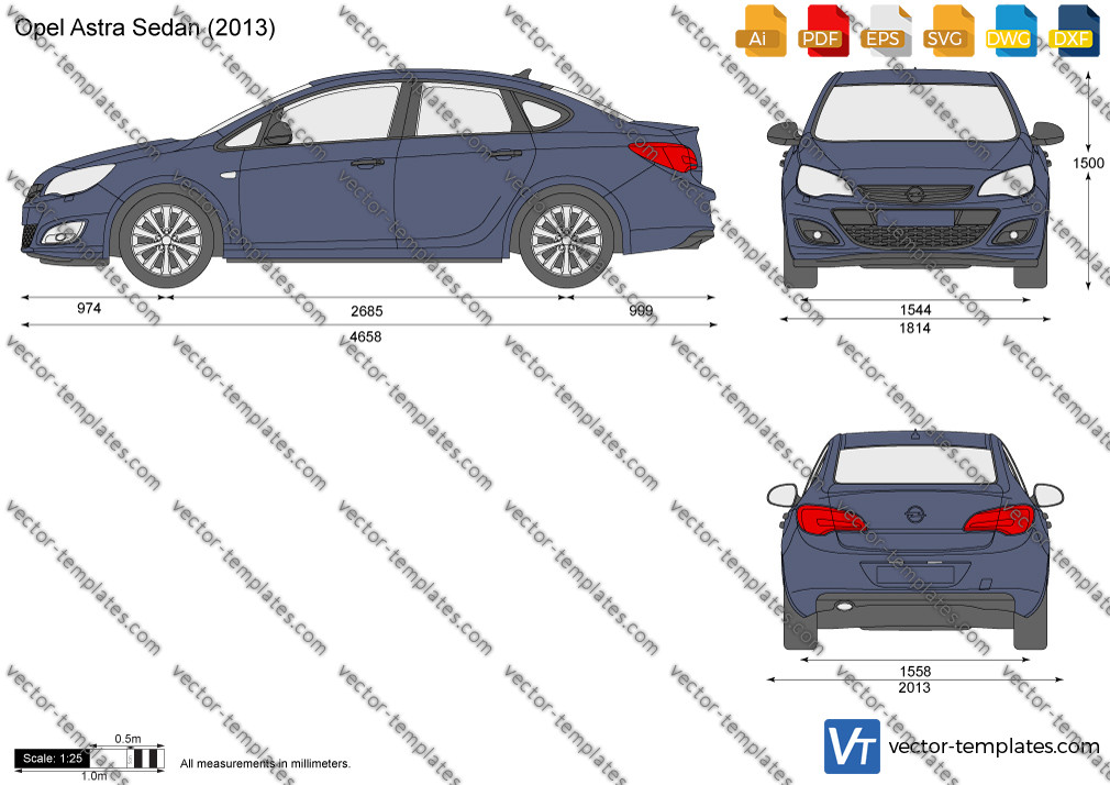 Opel Astra J sports tourer 2014 Blueprint Template 