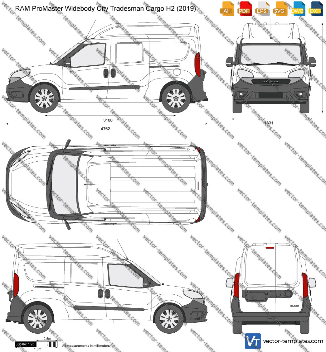 Templates - Cars - RAM - RAM ProMaster Widebody City Tradesman Cargo H2