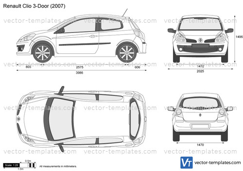 Templates - Cars - Renault - Renault Clio 3-Door
