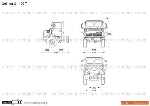 Templates - Trucks - Unimog - Unimog U 1400 T