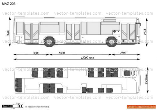 Templates - Buses - MAZ - MAZ 203