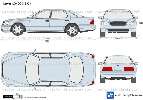 Lexus LS430 (2003) Blueprints Vector Drawing Lexus ls600h repair manual ...