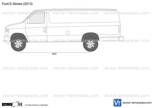 Ford Transit LWB extended length vector drawing