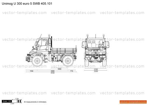 Templates - Trucks - Unimog - Unimog U 300 euro 5 SWB 405.101