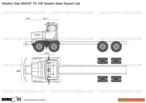 Templates - Trucks - Western Star - Western Star 4800SF TS 109 Tandem ...