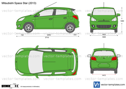 Templates - Cars - Mitsubishi - Mitsubishi Space Star