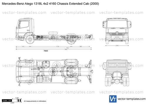 Mercedes-Benz Atego 1318L 4x2 4160 Chassis Extended Cab