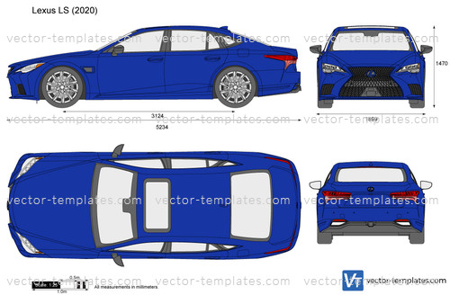 Lexus LS (2020) Blueprints Vector Drawing Lexus createmepink vector hrs ...