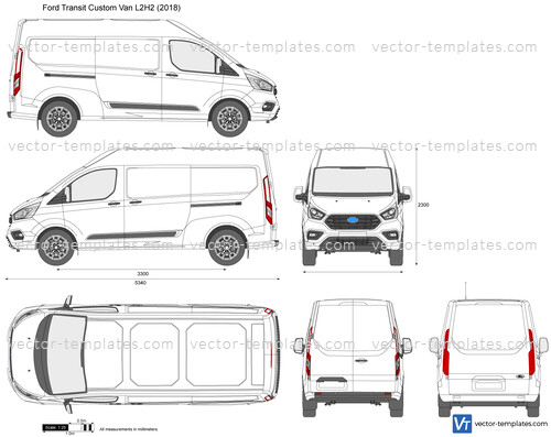 Templates - Cars - Ford - Ford Transit Custom Van L2H2
