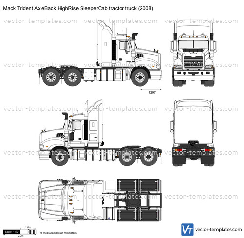 Mack Trident AxleBack HighRise SleeperCab tractor truck