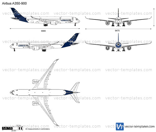 Templates - Modern airplanes - Airbus - Airbus A350-900