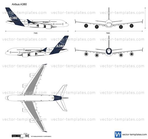 Templates - Modern airplanes - Airbus - Airbus A380