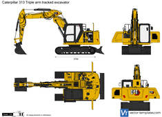 Caterpillar 313 Triple arm tracked excavator