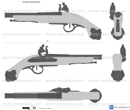 Flintlock Colonial pistol