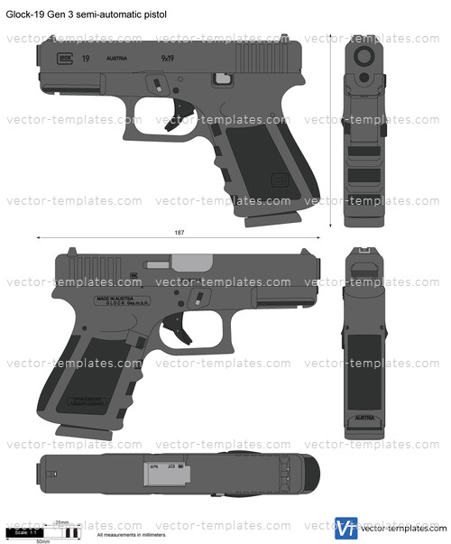 Templates - Weapons - Pistols - Glock-19 Gen 3 semi-automatic pistol