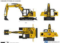 Caterpillar 313 triple arm excavator