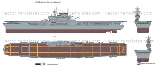 USS Enterprise CV-6 aircraft carrier