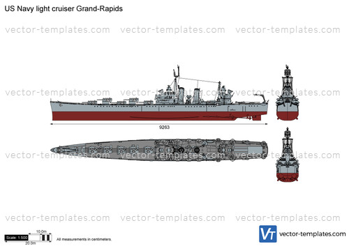 US Navy light cruiser Grand-Rapids