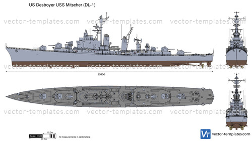 US Destroyer USS Mitscher (DL-1)