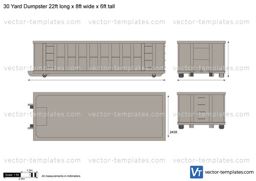 30 Yard Dumpster 22ft long x 8ft wide x 6ft tall