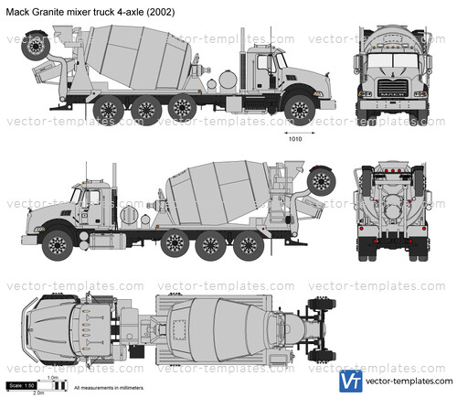 Mack Granite mixer truck 4-axle